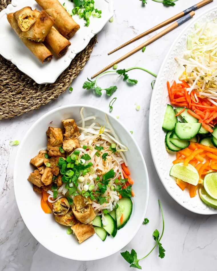 Vegan Vietnamese Tofu Vermicelli Bowls