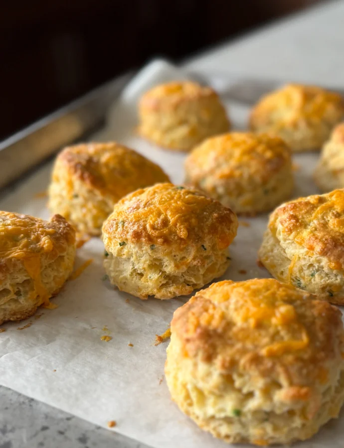 Flaky Cheddar and Chive Biscuits