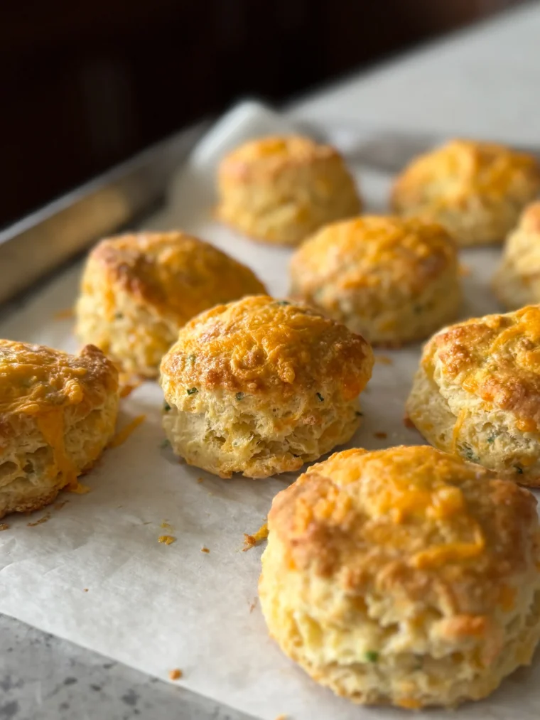 Flaky Cheddar and Chive Biscuits