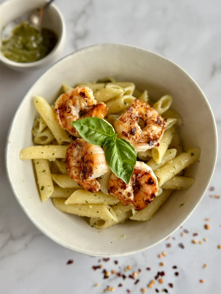 shrimp pesto pasta