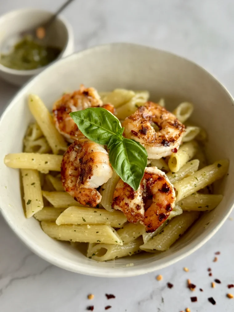20-Minute Shrimp Pesto Pasta
