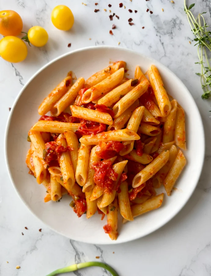 20-Minute Garlic Scape Arrabbiata Sauce