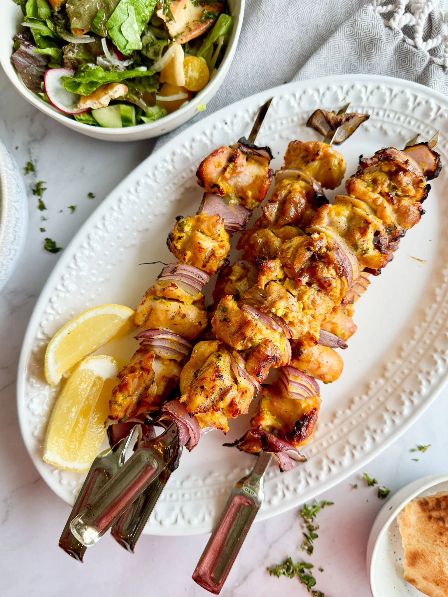 saffron chicken skewers