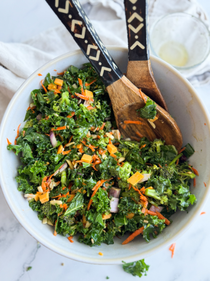 Broccoli Kale Salad with Lemon Vinaigrette
