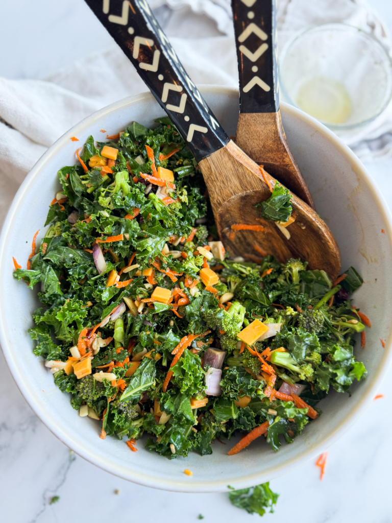 Broccoli Kale Salad with Lemon Vinaigrette
