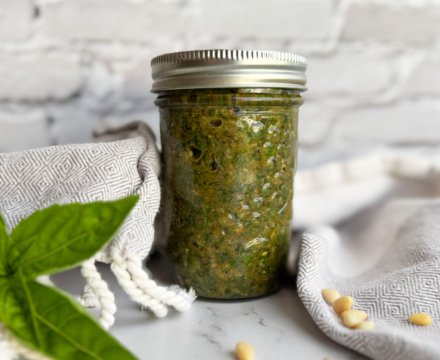 End of Summer Basil Pesto Sauce