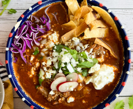 Pozole Rojo (Pork and Hominy Stew)