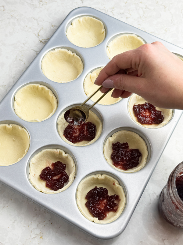 raspberry jam in tart