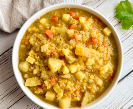 Curried Red Lentil Vegetable Soup