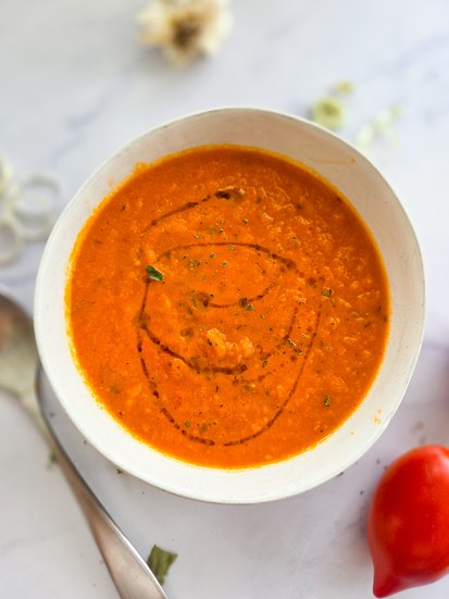 Roasted Tomato Leek Soup